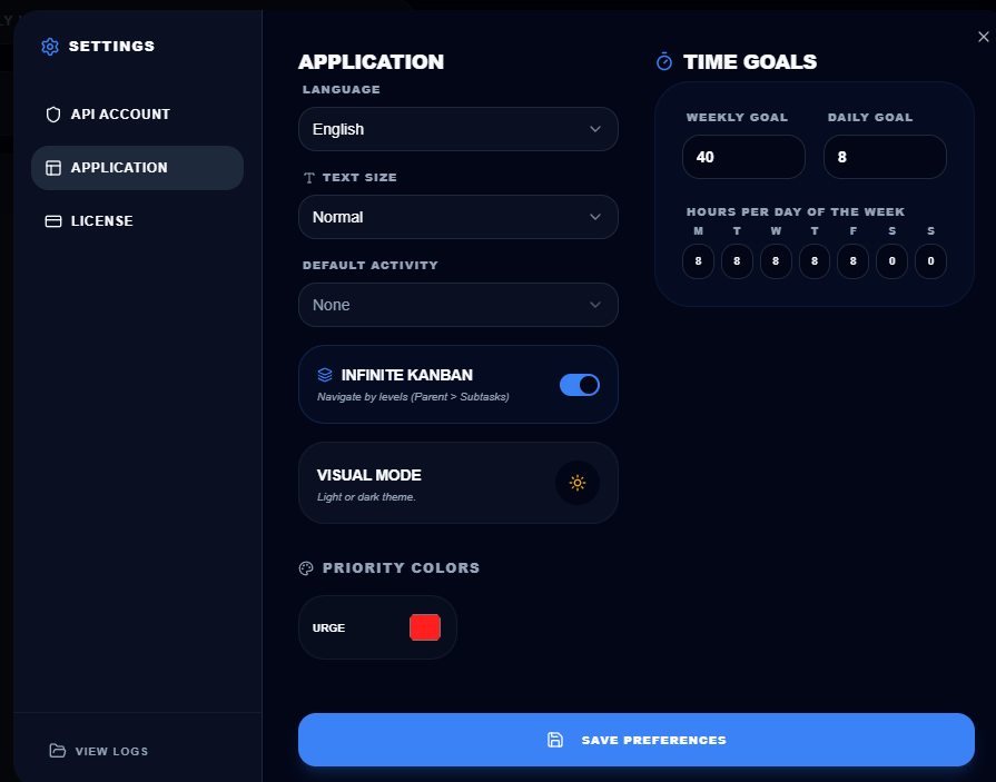 Application Settings